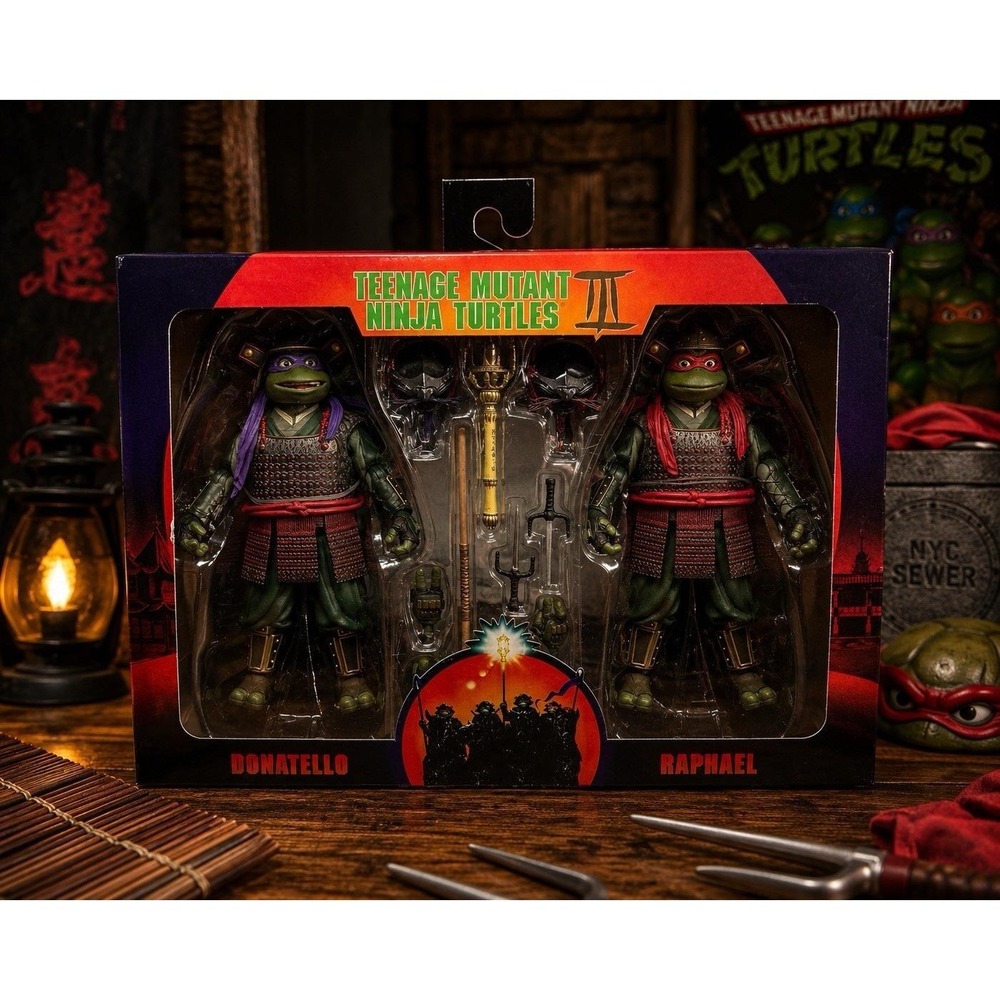 NECA TMNT III Donatello Raphael 2-Pack Samurai Action Figures New